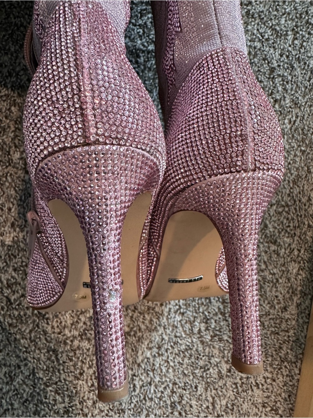 Gianni Bini Women's Pink Embellished Knee-High Stiletto Boot - Picture 4 of 6